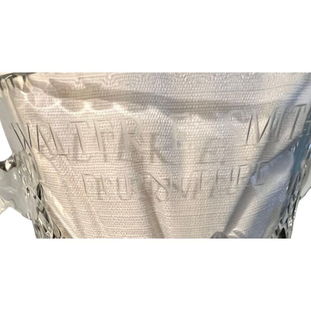 Genuine Hand Cut Zawiecie 24%  Lead Clear Crystal Ice Bucket With Handle Poland - Picture 6 of 8